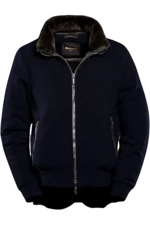 MOORER Jassen, Heren, Blauw, 3Xl, Kasjmier, Bomber Jassen