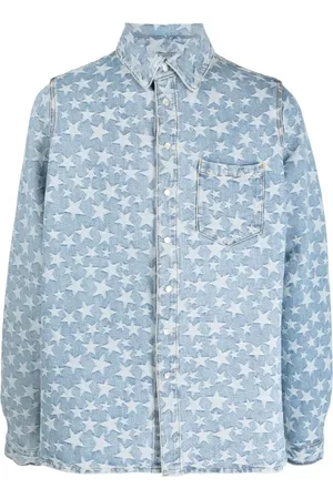 ERL Overhemden, Heren, Blauw, S, Denim, Denim Shirts