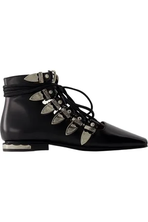 TOGA PULLA Schoenen, Dames, Zwart, 35 1/2 EU, Leer, Enkellaarsjes