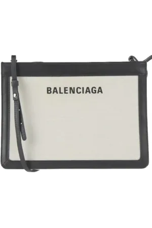 Balenciaga Pre-owned, Dames, Wit, ONE Size, Leer, Pre-owned Canvas clutches