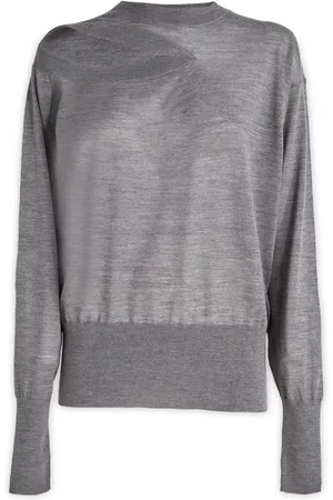 Stella McCartney Truien, Dames, Grijs, M, Wol, Trui met ronde hals