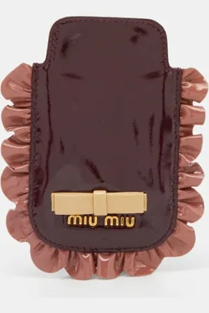 Miu Miu Pre-owned, Dames, Rood, ONE Size, Leer, Pre-owned Leather home-office