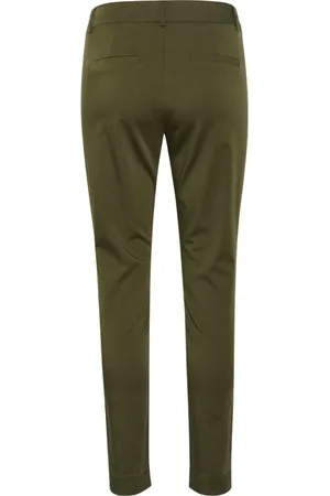 Kaffe Broeken, Dames, Bruin, L, Katoen, Slim-fit Broeken
