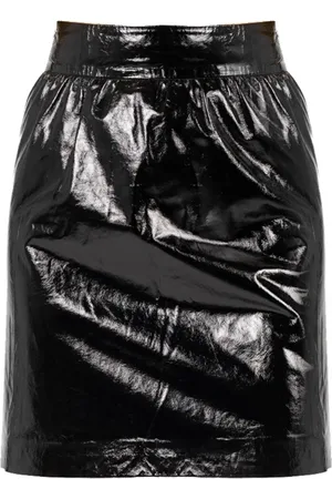 Pinko Rokken, Dames, Zwart, S, Leer, Leather Skirts