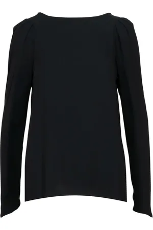 Nº21 Tops, Dames, Zwart, L, Zwarte Viscose Shirt met Geplooide Details