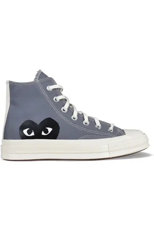 Comme des Garçons Schoenen, Dames, Grijs, 41 EU, Katoen, Grijze Canvas Chuck Taylor High-Top Sneakers
