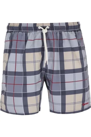Barbour Badkleding, Heren, Blauw, S, Tartan Zwemshort met Verstelbare Tailleband