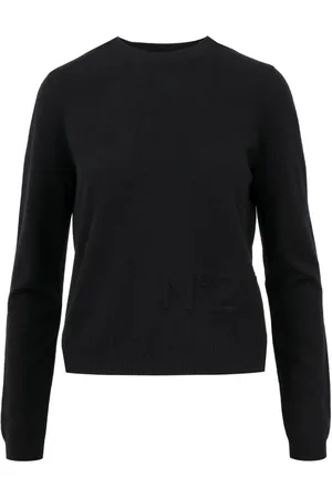 Nº21 Truien, Dames, Zwart, 2Xl, Zwarte trui met lange mouwen