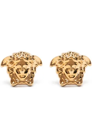 VERSACE Accessoires, Dames, Geel, ONE Size, Gouden Metalen Oorbellen