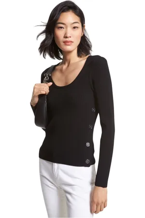 Michael Kors Truien, Dames, Zwart, L, Trui met ronde hals