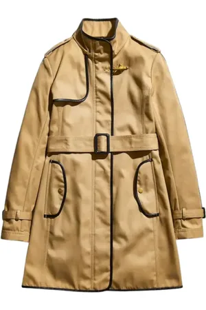 FAY Mantels, Dames, Bruin, L, Katoen, Waterafstotende Trenchcoat met Riem