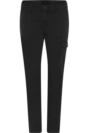 C.ro Broeken, Dames, Zwart, L, Katoen, Slim-fit Broeken