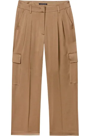 Luisa Cerano Broeken, Dames, , L, Satijn, Satijnen Cargo Cropped Broek