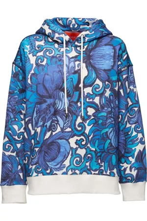 La DoubleJ Sweatshirts & Hoodies, Dames, Blauw, XS, Katoen, Art-House Hoodie