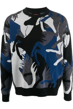 FERRARI Truien, Heren, Zwart, S, Wol, Round-neck Truien