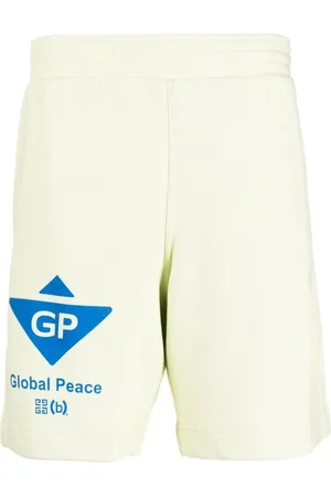 Givenchy Korte broeken, Heren, Geel, L, Katoen, Casual Groene Fleece Shorts