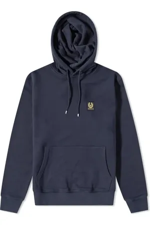 Belstaff Sweatshirts & Hoodies, Heren, Blauw, S, Katoen, Klassieke Patch Popover Hoody