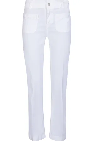 Liu Jo Jeans, Dames, Wit, W27, Katoen, Witte Bootcut Stretch Katoenen Jeans
