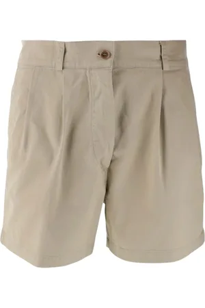 Aspesi Korte broeken, Dames, , S, Katoen, Katoenen Shorts met Geplooide Voorkant