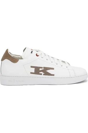 Kiton Schoenen, Heren, Wit, 41 1/2 EU, Leer, Flexibele leren sneakers