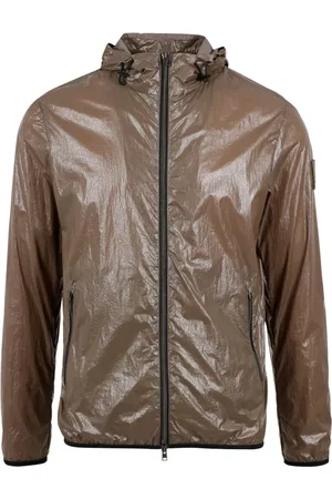 HERNO Jassen, Heren, Groen, M, Regenjas met Capuchon en Rits
