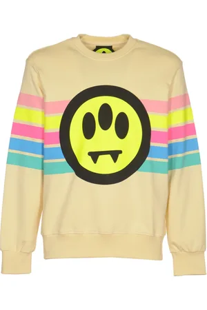 BARROW Sweatshirts & Hoodies, Heren, Geel, S, Katoen, Comfortabele Unisex Katoenen Sweater