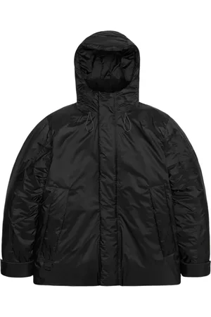 Rains Jassen, Heren, Zwart, S, Leer, Waterdichte Winterjas - Vardo Collectie
