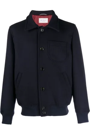 Brunello Cucinelli Jassen, Heren, Blauw, M, Katoen, Blauwe Jas