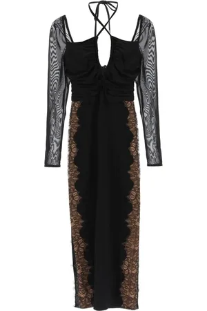 Self-Portrait Kleedjes, Dames, Zwart, L, Polyester, Maxi Kleedjes