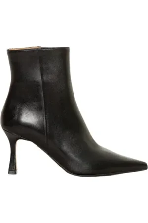 ROBERTO FESTA Schoenen, Dames, Zwart, 36 EU, Leer, Zwarte leren enkellaars met rits