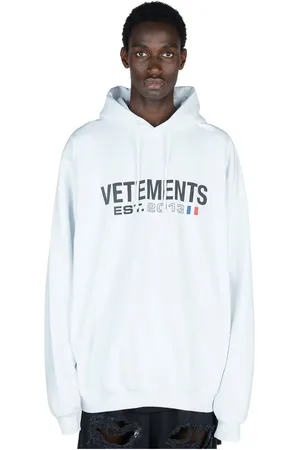 Vetements Sweatshirts & Hoodies, Heren, Wit, L, Katoen, Grafische Print Hoodie