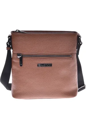 BALDININI Tassen, Heren, Bruin, ONE Size, Leer, Tan calfskin crossbody bag