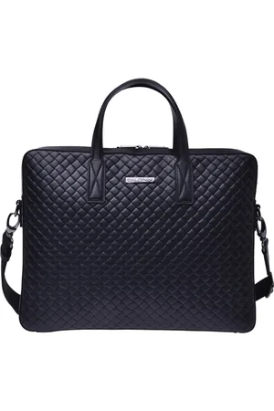 BALDININI Tassen, Heren, Zwart, ONE Size, Leer, woven leather work bag