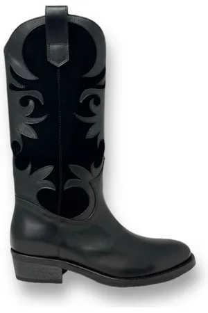 Via Roma Schoenen, Dames, Zwart, 37 EU, Zwarte Venice Enkellaarzen