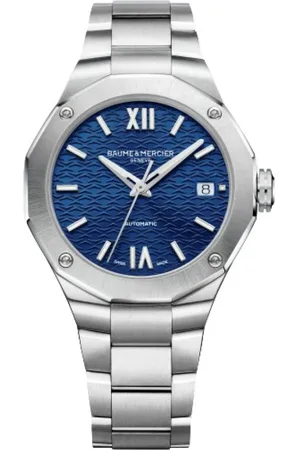 Baume et Mercier Accessoires, Dames, Blauw, ONE Size, Riviera 10679 Automatisch Stalen Horloge