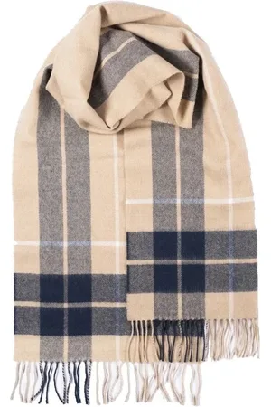 Gloverall Accessoires, Dames, , ONE Size, Wol, Oversized Lamswollen Sjaal - Camel Check