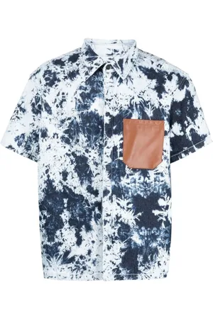 FERRARI Overhemden, Heren, Blauw, L, Katoen, Short Sleeve Shirts