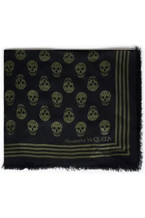 Alexander McQueen Accessoires, Heren, Zwart, ONE Size, Zwarte Sjaals van Alexander Mc Queen