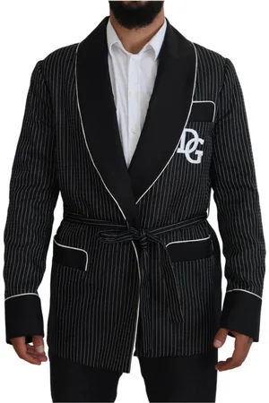 Dolce & Gabbana Jassen, Heren, Zwart, S, Leer, Enkellaarsjes met gespsluiting