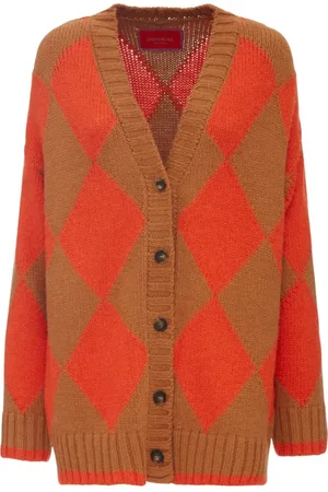 La DoubleJ Truien, Dames, Veelkleurig, XL, Polyester, Argyle Cardigan - Stijlvol en Comfortabel