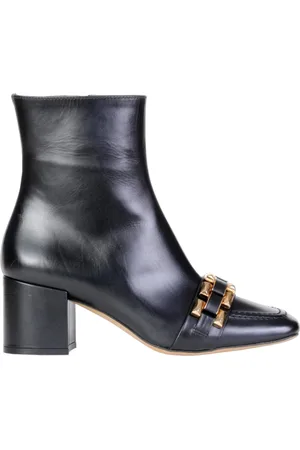 ROBERTO FESTA Schoenen, Dames, Zwart, 36 EU, Leer, Avila Zwarte Kalfsleren Laarzen met Gouden Kettingen