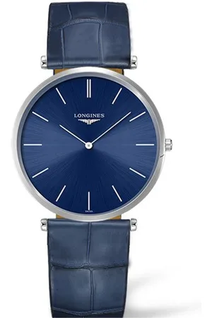 Longines Accessoires, Dames, Blauw, ONE Size, Quartz horloge met blauwe wijzerplaat en leren band
