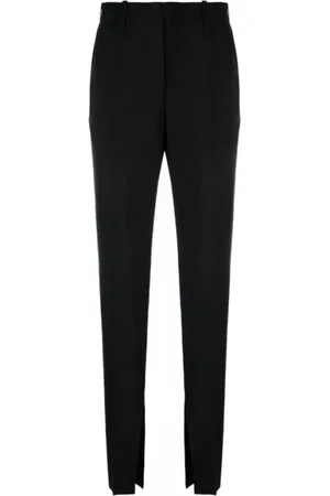 Gucci Broeken, Dames, Zwart, S, Wol, Zwarte wollen broek met Horsebit-detail