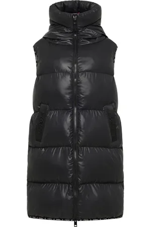 Carlo Colucci Jassen, Dames, Zwart, S, Gewatteerd Lang Vest Decima