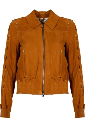 Patrizia Pepe Sweatshirts & Hoodies, Dames, Bruin, S, Suède, Suède Jas met Rits