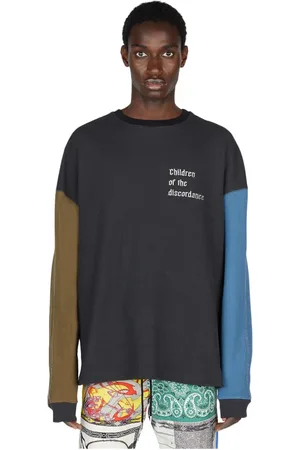 Children Of The Discordance Sweatshirts & Hoodies, Heren, Bruin, L, Katoen, Katoenen Wafel Gebreide Sweatshirt met Contrastpanelen