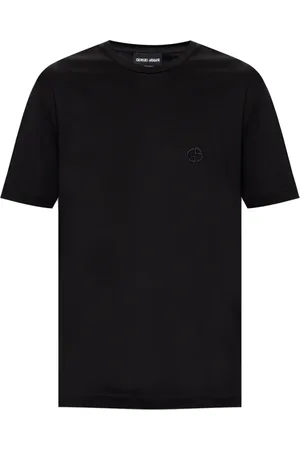 Giorgio Armani Tops, Heren, Zwart, M, Katoen, T-shirts