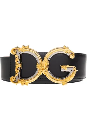 Dolce & Gabbana Accessoires, Dames, Zwart, 80 CM, Leer, Leren Riem