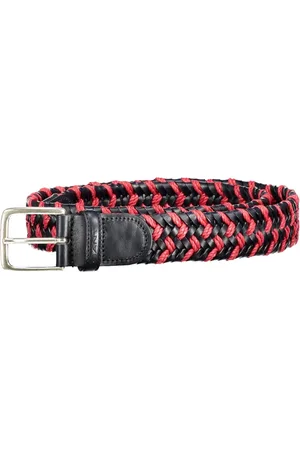 GANT Accessoires, Heren, Rood, 90 CM, Leer, Rode leren riem met metalen gesp