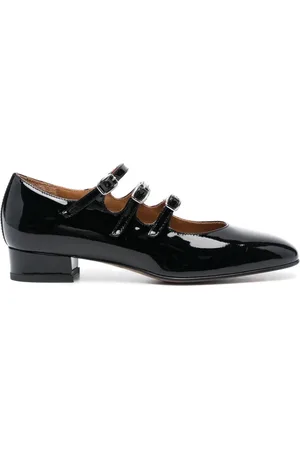 Carel Schoenen, Dames, Zwart, 39 EU, Leer, Zwarte Ballerina Schoenen van Lakleer